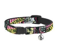 Cat Collar Breakaway with Bell Batman Caped Crusader NARROW Fits 8.5-12"