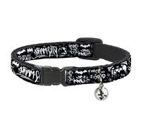 Cat Collar Breakaway with Bell Batman Gotham City Graffiti Collage Black/White N
