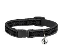 Cat Collar Breakaway with Bell BD Monogram2 Black/Gray NARROW Fits 8.5-12"