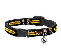 Cat Collar Breakaway with Bell BEAVIS AND BUTT-HEAD Title Logo and Pose Black NA