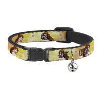 Cat Collar Breakaway with Bell Belle Poses/Enchanted Rose/Story Script Yellow/Pi