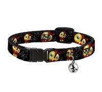 Cat Collar Breakaway with Bell Big Eye Owl NARROW Fits 8.5-12"