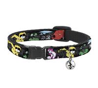 Cat Collar Breakaway with Bell Big Hero 6 Group Action Pose/Name Blocks Black/Gr