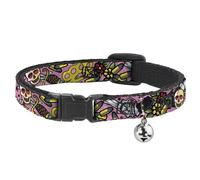 Cat Collar Breakaway with Bell Born to Raise Hell Pink NARROW Fits 8.5-12"