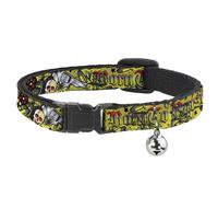Cat Collar Breakaway with Bell Born to Raise Hell Yellow NARROW Fits 8.5-12"