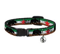 Cat Collar Breakaway with Bell Cali Bear Silhouette & Star/CALIFORNIA REPUBLIC G