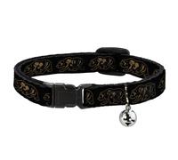 Cat Collar Breakaway with Bell California Grizzly Bear Outline Black/Brown NARRO