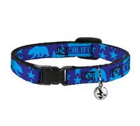 Cat Collar Breakaway with Bell CALIFORNIA REPUBLIC/Bear/Stars Silhouette Blues N