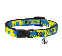 Cat Collar Breakaway with Bell CALIFORNIA REPUBLIC/Bear/Stars Silhouette Yellow/