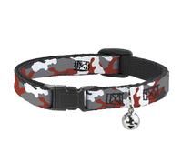 Cat Collar Breakaway with Bell Camo Orange NARROW Fits 8.5-12"