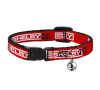 Cat Collar Breakaway with Bell Carroll Shelby CS SHELBY Racing Logo Block Red/Wh