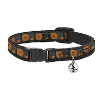 Cat Collar Breakaway with Bell Cassette Splatter Gray/Orange NARROW Fits 8.5-12"