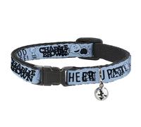 Cat Collar Breakaway with Bell CHARLIE BROWN Poses and Quotes Light Blue/Black N