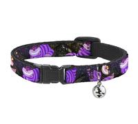 Cat Collar Breakaway with Bell Cheshire Cat Tree Poses NARROW Fits 8.5-12"