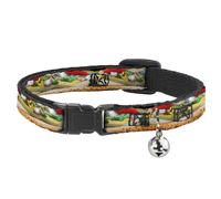 Cat Collar Breakaway with Bell Chicago Style Hot Dog Vivid NARROW Fits 8.5-12"