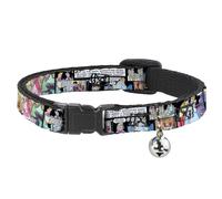 Cat Collar Breakaway with Bell Cinderella Movie Panels & Quotes NARROW Fits 8.5-
