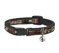 Cat Collar Breakaway with Bell Coca-Cola PAUSE AND REFRESH Typography and Bottle