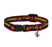Cat Collar Breakaway with Bell Colorado Flags2 Pride Vintage NARROW Fits 8.5-12"