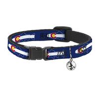 Cat Collar Breakaway with Bell Colorado Trout Flag/Snowy Mountains Blues/White/R