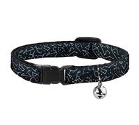 Cat Collar Breakaway with Bell Constellations Scattered Midnight Blue/White NARR
