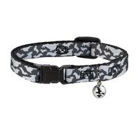Cat Collar Breakaway with Bell Corgi Silhouette Poses Grays NARROW Fits 8.5-12"
