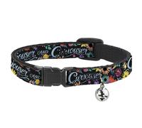 Cat Collar Breakaway with Bell CURIOUSER AND CURIOUSER/Flowers of Wonderland Col