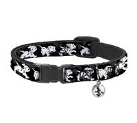 Cat Collar Breakaway with Bell Dalmatians Running/Paws Black/Gray/White/Black NA