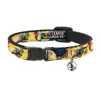 Cat Collar Breakaway with Bell DC LEAGUE OF SUPER-PETS 6-Superhero Pet Poses Col