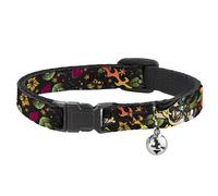 Cat Collar Breakaway with Bell Death or Glory CLOSE-UP Black NARROW Fits 8.5-12"