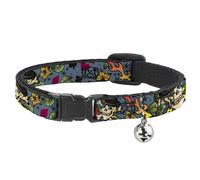 Cat Collar Breakaway with Bell Death or Glory CLOSE-UP Gray NARROW Fits 8.5-12"
