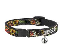Cat Collar Breakaway with Bell Death or Glory Gray NARROW Fits 8.5-12"
