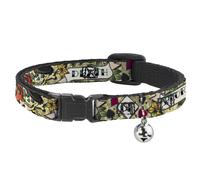 Cat Collar Breakaway with Bell Death or Glory Tan NARROW Fits 8.5-12"