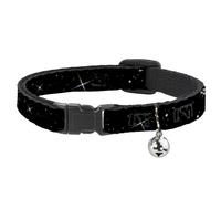 Cat Collar Breakaway with Bell Deep Space Black/White NARROW Fits 8.5-12"