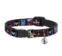 Cat Collar Breakaway with Bell Disney 11-Sweet Chibi Villain Poses Polka Dot Bla