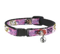 Cat Collar Breakaway with Bell Disney DREAM BIG PRINCESS Faces Pinks/Purples NAR