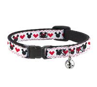 Cat Collar Breakaway with Bell Disney Holiday Mickey and Minnie Mouse Heart Swea