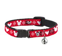 Cat Collar Breakaway with Bell Disney Holiday Mickey Mouse Heart Sweater Stitch