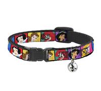 Cat Collar Breakaway with Bell Disney Princess Blocks NARROW Fits 8.5-12"