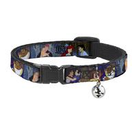 Cat Collar Breakaway with Bell Disney Princess Scenes Framed NARROW Fits 8.5-12"