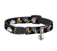 Cat Collar Breakaway with Bell Disney The Sensational Six Smiling Faces Black NA