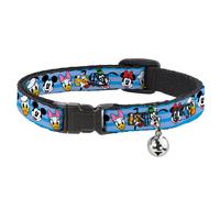 Cat Collar Breakaway with Bell Disney The Sensational Six Smiling Faces Stripe B