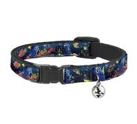 Cat Collar Breakaway with Bell Dory Poses & Friends Under the Sea NARROW Fits 8.