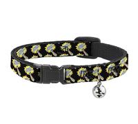 Cat Collar Breakaway with Bell Fist Pump Black/Yellow NARROW Fits 8.5-12"