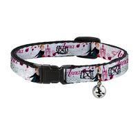 Cat Collar Breakaway with Bell Frozen Anna Castle Pose with Flowers and Script G