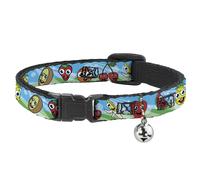 Cat Collar Breakaway with Bell Fruit Cartoon2 NARROW Fits 8.5-12"