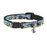 Cat Collar Breakaway with Bell Fruit Cartoon2 NARROW Fits 8.5-12"