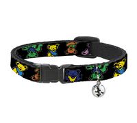 Cat Collar Breakaway with Bell Grateful Dead Dancing Bears Close-Up Black/Multi