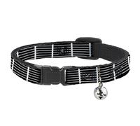 Cat Collar Breakaway with Bell Guitar Neck Black/White NARROW Fits 8.5-12"