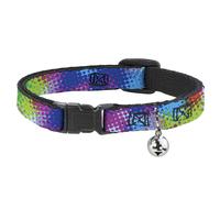 Cat Collar Breakaway with Bell Halftone Dots Light Blue/Blues/Greens/Pinks NARRO