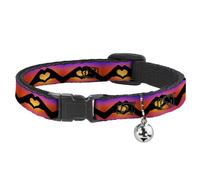 Cat Collar Breakaway with Bell Hand Heart Silhouette Ombre Purples/Orange/Pinks